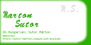 marton sutor business card